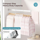 JAUREE Clothes Drying Rack Wall Mounted, Laundry Drying Rack Collapsible, Space Saving Wall Drying Rack Clothing Foldable, Tri-Fold Retractable Rack Outdoor Indoor with 18 Hooks, White by TinyTreasures Baby Boutique