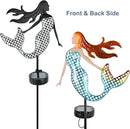 ARTER Solar Garden Stake Lights, Metal Mermaids Ocean Nautical Outdoor Waterproof Solar Pathway Lights with 3.6 Feet 22 LED Fairy Lights for Yard Patio Lawn Poolside, 37 Inches Tall (Pack of 2) by GreenHaven Gardens