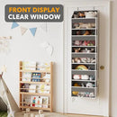 SpaceAid 1 Pack Over The Door Organizer with 5 Large Pockets and 10 Mesh Side Pockets, 5 Layers Door Organizer Hanging with Clear Window for Bedroom, Bathroom, Pantry and Nursery, Gray by CozyNest Decor
