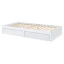 Daybed With Fence Guardrails And 2 Drawers, Split Into Independent Floor Bed & Daybed by HouseOfZazla