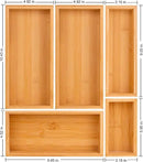bamboo drawer organizer Set，expandable drawer dividers,wooden storage organizers,large trays for kitchen, bathroom,flatware,Tea Bag Organizer (1 X 5PCS Natural) by CozyNest Decor