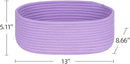 Baskets Bins for Shelf Storage Organizing/Cute Basket to Store and Organize Household Items/Woven Rope Basket for Living Room, Bedroom,Playroom,3 Packs Purple Basket by TinyTreasures Baby Boutique