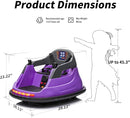 Baby Bumper Car, 6V Electric Kids Bumper Car for Toddlers with Remote Control, Bluetooth - Purple by TinyTreasures Baby Boutique