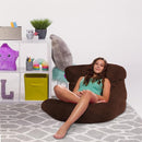 Posh Creations Structured Comfy Bean Bag Chair for Gaming, Reading, and Watching TV, Laguna Lounger, Rabbit Fur - Brown by TinyTreasures Baby Boutique