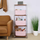 Large Storage Baskets for Organizing, Closet Shelf Baskets for Clothes Blanket Towels, Baby Nursery, Toy Bins Box, Woven Rope Baskets, 17 x 13 x 7.5”, 4 Packs Light Pink by CozyNest Decor