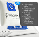 6 pack of HEPA bags and 2 Post Filters for the Prolux Phantom and TerraVac Canister Vacuum Cleaners by Prolux Cleaners
