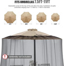 9-11 FT Umbrella Net for Outdoor Umbrella, Universal Hanging Mosquito Net for Patio,Polyester Mesh Umbrella Screen for Patio Tables with Zipper (Black) by GreenHaven Gardens