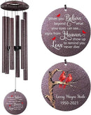 Personalized Sympathy Wind Chimes, Cardinal Wind Chime, in Memory for Loss of Loved Dad/Mom/Ones, Metal Memorial Sympathy Gifts, 36inch Deep Tone Wind Chime, in Loving Memory by CozyNest Decor