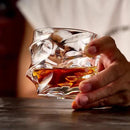 12 oz Hand Blown Crystal Whiskey Glasses Set of 4, Unique Cognac Glass, Heavy Thick Bottom Bar Glass for Scotch Bourbon Rum Gin Water Cocktail,Gifts Men Gifts Ideas by CozyNest Decor