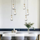 3-Light Raindrop Pendant Light Fixtures, Brass Glass Pendant Lighting, Teardrops Modern Hanging Light for Entryway Foyer Kitchen Island Dining Living Room Hallway by CozyNest Decor