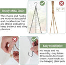 T4U Hanging Planter Self Watering 8 Inch, 2 Pack White Indoor Outdoor Hanging Plant pots, Hanging Flower Pot with Drainage Hole & Plug & Chain with 3 Hooks for Garden Home Decor by GreenHaven Gardens