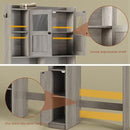 Itaar Over The Toilet Storage Cabinet, Over Toilet Bathroom Organizer with Glass Doors & Toilet Paper Holder Stand, Home Space-Saving Toilet Rack, for Bathroom, Restroom, Laundry, Grey by CozyNest Decor