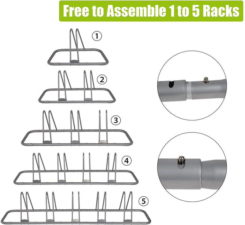 5 Bicycle Floor Parking Rack Stand Adjustable 1-5 Rack Bicycle Stand, 3" Width, Portable Standing Bicycle