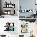 Acrylic Floating Shelves for Wall No Drilling, Self Adhesive Space-Saving Shelves, 12 Inch Floating Shelf Stick on Wall Shelf, for Bathroom, Kitchen, Bedroom, Office, Gaming Room, Black by CozyNest Decor