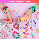IQBOX Bracelet Making Kit Arts and Crafts for Girls Ages 8-12, Weaving Loom Rainbow Bands DIY Toys Birthday Gifts for Kids 6 7 9 10 11 13 Year Old, 1000+ Elastic Cloth Rubber Band Fabric Loops by TinyTreasures Baby Boutique