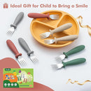 DRKIO 8 Pieces Toddler Forks Set - Baby Forks with Silicone Handle Children safe 18/8 Stainless Steel Toddler Utensils Set for Self Feeding Kids Silverware Anti-Choke Design Food Grade Dishwasher Safe by TinyTreasures Baby Boutique