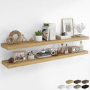 RICHFOCUS 72Inch Floating Shelves for Wall 2 Pack Shelves for Bedroom|Kitchen|Bathroom Wall Mounted Rustic Wood Floating Shelf with Invisible Brackets for Books|Storage|Decor, Oak by CozyNest Decor