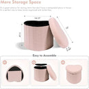 B FSOBEIIALEO Storage Ottoman Cube, Heart Shaped Ottomans with Storage Foot Stool Footrest for Lving Room, Boucle Ottoman Seat for Dorm Room,Faux Teddy Fur, Pink 15"x15"x15" by CozyNest Decor