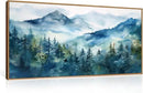 Celestdeco Blue Ridge Mountains Forest Framed Canvas Wall Art Set, Natural Landscape Wall Decor, Green Pine Trees Wall Painting, Woodland Artworks for Living Room, Bedroom, Dining Room - 20"x40" by CozyNest Decor
