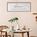 Home The Story of Who We Are Sign Farmhouse Family Wall Decor 32x12 Inch Plaque Wood Framed Art for Hanging (Wood) by CozyNest Decor