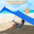 COMMOUDS Beach Tent Sun Shelter - UPF50+ Pop Up Beach Canopy with Sandbags & Sand Shovel & Windproof Poles, Portable Sun Shade for Beach, Camping, Picnics, Backyard by TinyTreasures Baby Boutique
