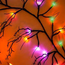 [ Timer & 8 Modes ] 6 Ft 54LED Halloween Willow Vine Twig Decor Branches Garland Decorations Orange ＆ Purple ＆ Green Lights -Battery Operated Garland for Indoor Wall Fireplace Halloween Decorations by CozyNest Decor