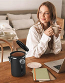 HAIOOU Large Coffee Canister, 38OZ Oversized Stainless Steel Coffee Bean Storage Container with Date Tracker, Measuring Scoop, CO2 Releasing Valves for Beans, Grounds and more - Black by CozyNest Decor