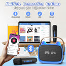 Mini Karaoke Machine Toys Gifts,Kids Portable MP3 Player with 2 Wireless Microphone and LED,Christmas Birthday Gifts for Girls Boys 3 4 5 6 7 8+ Year Old (Blue) by TinyTreasures Baby Boutique