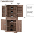 72'' Kitchen Storage Pantry Cabinet, Tall Storage Cabinet with 8 Door Shelves, 2 Cabinets and 1 Drawer, Freestanding Cupboard for Kitchen, Dining Room, Bathroom, Laundry, Living Room, Espresso by CozyNest Decor