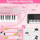 Kids Toddler Toy Piano Keyboard, 37 Key Pink Pianos for Kid Music Toys Instruments with Microphone for 3 4 5 6 7 8 Year Old Girl Boy Birthday/Christmas Day Gift by TinyTreasures Baby Boutique