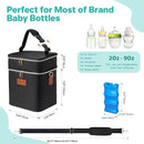 PIIOSER Breastmilk Cooler Bag with Ice Pack Fits 6 Baby Bottles Up to 9 Ounce, Insulated Baby Bottle Tote Bags, Double Layer Waterproof Leak-Proof with Shoulder Strap for Nursing &Working Mom by TinyTreasures Baby Boutique