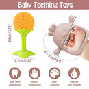 Teething Toys (5 Pack) - Tinabless Infant Teething Relief Toys&Teething Mitten Set, Food Grade Silicone Anti Dropping Wrist Hand Teethers Baby Chew Toys for Sucking Needs, Silicone Baby Teethers(Pink) by TinyTreasures Baby Boutique