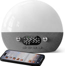 Dekala Smart Sunrise Alarm Clock with Wireless Charging for iPhone 14 13 12 Apple Watch AirPods Samsung, White Noise Sleep Sounds Machine, Nursery Night Light for Heavy Sleeper by TinyTreasures Baby Boutique