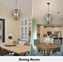Modern Black and Gold Chandelier for Dining Room, 4 Lights Geometric Chandeliers, Sphere Chandelier Industrial Large Pendant Light Fixtures Hanging for Kitchen, Entryway, Foyer, Stairs by CozyNest Decor