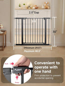 29.5-40.5" Baby Gate for Stairs, Dog Gate for Doorways, Walk Thru Auto Close Metal Baby Safety Gate for The House, Stairs and Doorways, Child Gate Pressure Mounted, Pet Gate for Dog Indoor - Black by TinyTreasures Baby Boutique