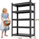 Over Washer and Dryer Shelves,4 Tiers Laundry Room Standing Shelf,Laundry Room Storage Organization,Adjustable Metal Shelving Unit,35" W x 12" D x 63" H, Black by CozyNest Decor