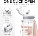 Hyeta 32oz Water Bottles with Straw - Stay Motivated and Hydrated with Convenient Times to Drink Markings, Durable, Leak-proof by CozyNest Decor