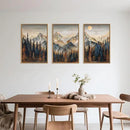 Wood Mountain Framed Canvas Wall Art Set, Pine Trees Wall Painting, Ridge Scenery Wall Decor, Natural Sun Landscape Art Print for Living Room, Bedroom, Dining Room, Office - 16"x24"x3 by CozyNest Decor