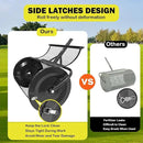Compost Spreader, 24" Peat Moss Spreader, Roller Lawn Spreader with 3 Heights T Shaped Handle, Side Latches Powder Coated Steel Mesh Basket, Lawn & Garden Spreader for Spreading Manure Topsoil Black by GreenHaven Gardens