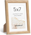 5x7 Picture Frame Natural Solid Oak Photo Frames with 4x6 Removable Mat Wall Hanging Large Handcrafted Frame with HD Plexiglass Wall and Tabletop Display Large Poster Frame by CozyNest Decor