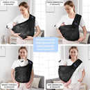 CUBY Mesh Baby Sling Carrier, Breathable Lightweight Baby Wraps Sling with Adjustable Strap Storage Bag- Easy to Wearing Front Baby Slings for Newborn Infant Toddler Carry Up to 40lbs (Black Mesh) by TinyTreasures Baby Boutique