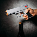 Electric Gun Wine Corkscrew Bottle Opener (Silver)