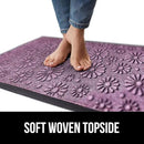 GORILLA GRIP 100% Waterproof All-Season WeatherMax Doormat, 23x35, Durable Natural Rubber, Stain and Fade Resistant, Low Profile, Indoor Outdoor Doormats, Easy Clean Entry Mat, Purple Confetti Daisy by CozyNest Decor
