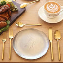 20-Piece Matte Gold Silverware Set, Hand Forged Utensil, Stainless Steel Flatware Set, Hexagon Handle Cutlery Set for Home Hotel Use, Service for 4 by CozyNest Decor