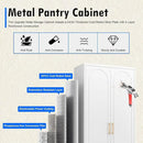 Metal Storage Cabinet with Doors and Shelves, 75 Inch Tall Kitchen Pantry Cabinet, Pantry Cabinets for Kitchen Storage, Freestanding Cupboard for Living, Dining Room, White, Assembly Required by CozyNest Decor