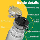 OLDLEY 32 oz Water Bottle, Motivational Water Bottle with Time Marker, Sports Water Bottle With Strap, Leakproof & BPA Free Large Water Bottles for School, Gym, Travel, Outdoor, Tritan,Gray by CozyNest Decor