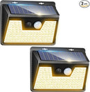 Peasur LED Solar Lights Outdoor Motion Sensor, 2 Packs Waterproof Solar Power Fence Security Lighting, 3 Mode Yard Deck Lamp for Wall Stairs Home Outside Warm White by GreenHaven Gardens