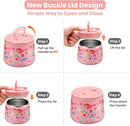 14oz Insulated Vacuum Food Jar with Buckle Lid,Soup Thermo for Hot Food Kids,Wide Mouth Leakproof Stainless Steel Lunch Container with Spoon-Mermaid by TinyTreasures Baby Boutique