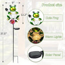Afirst Solar Lights Outdoor Decorative Metal Frog Crackle Glass Globe Warm White LED Metal Waterproof Garden Stake Lights for Walkway Pathway Lawn Patio Yard Decorations by CozyNest Decor