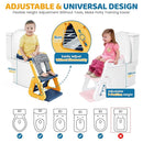 Orzbow 2-IN-1 Potty Training Seat with Step Stool, Height Adjustable Toilet Seat for Toddler, Potty Training with Splash Guard for Kids Boys Girls, Stability Ladder and Anti-Slip Pad, Yellow by TinyTreasures Baby Boutique